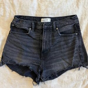 Black denim Abercrombie high rise mom short
